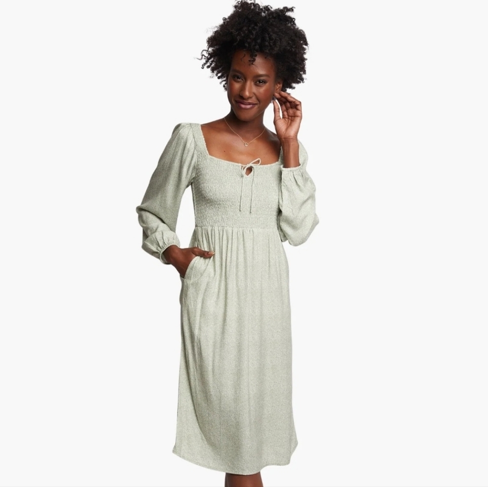 ABLE Joyce Smocked Midi Dress Nwt XL - Picture 3 of 10